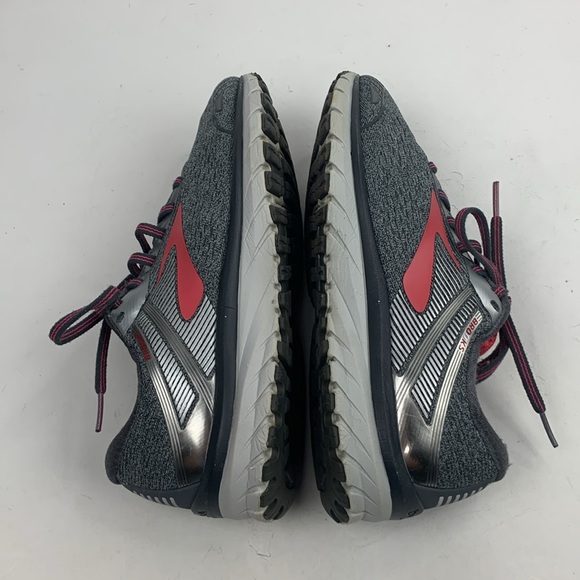 Brooks Adrenaline GTS 18 Running Shoe Size 8 Gray Pink lace up Athletic Sneaker - Picture 7 of 13